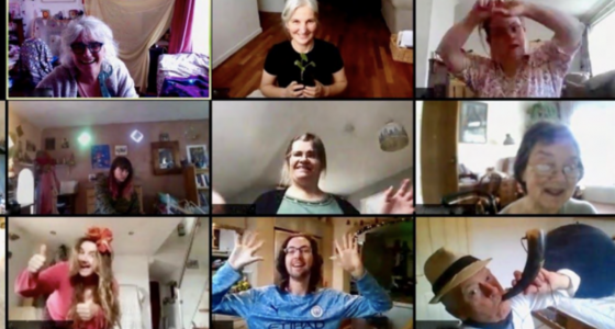 a screenshot of a large group of people on Zoom