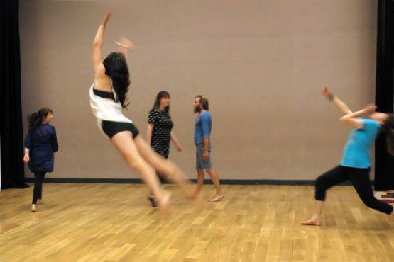 a group of people dancing