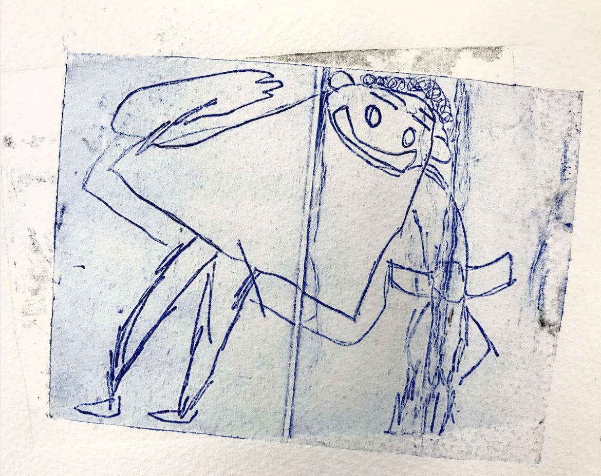 etching of a figure