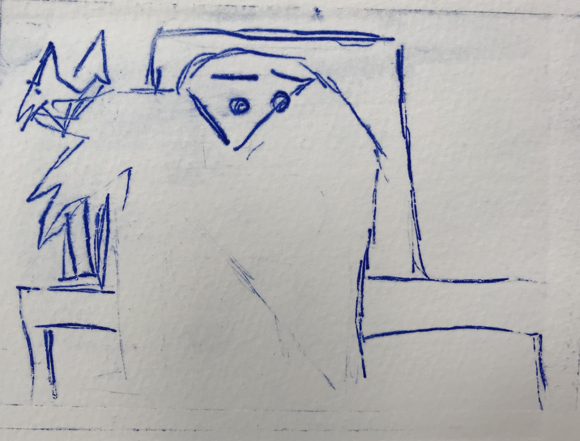 etching of a figure