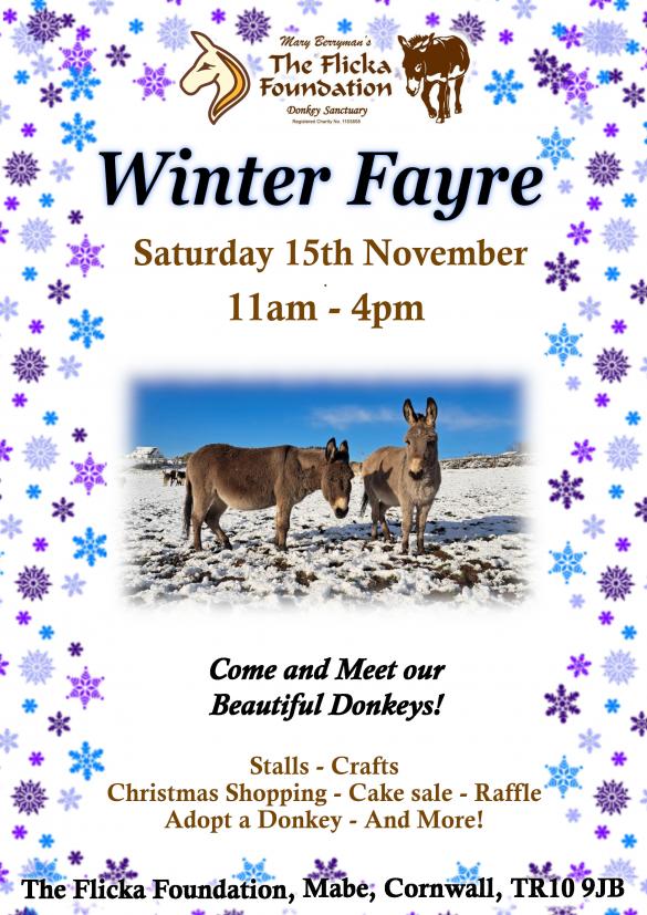 photo of 2 donkeys in white poster with patterned border