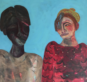 painting of 2 figures 