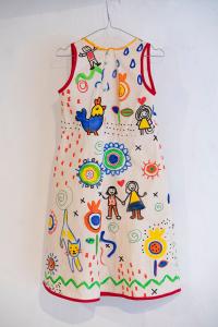 a colourful handmade dress 