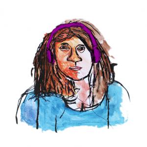 A drawing of a portrait