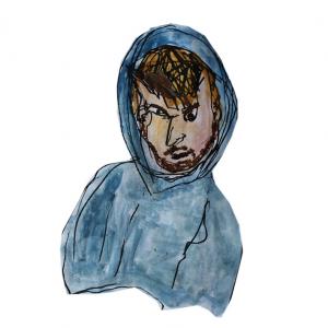 A drawing of a portrait