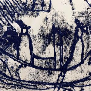 blue print of a boat with people in it