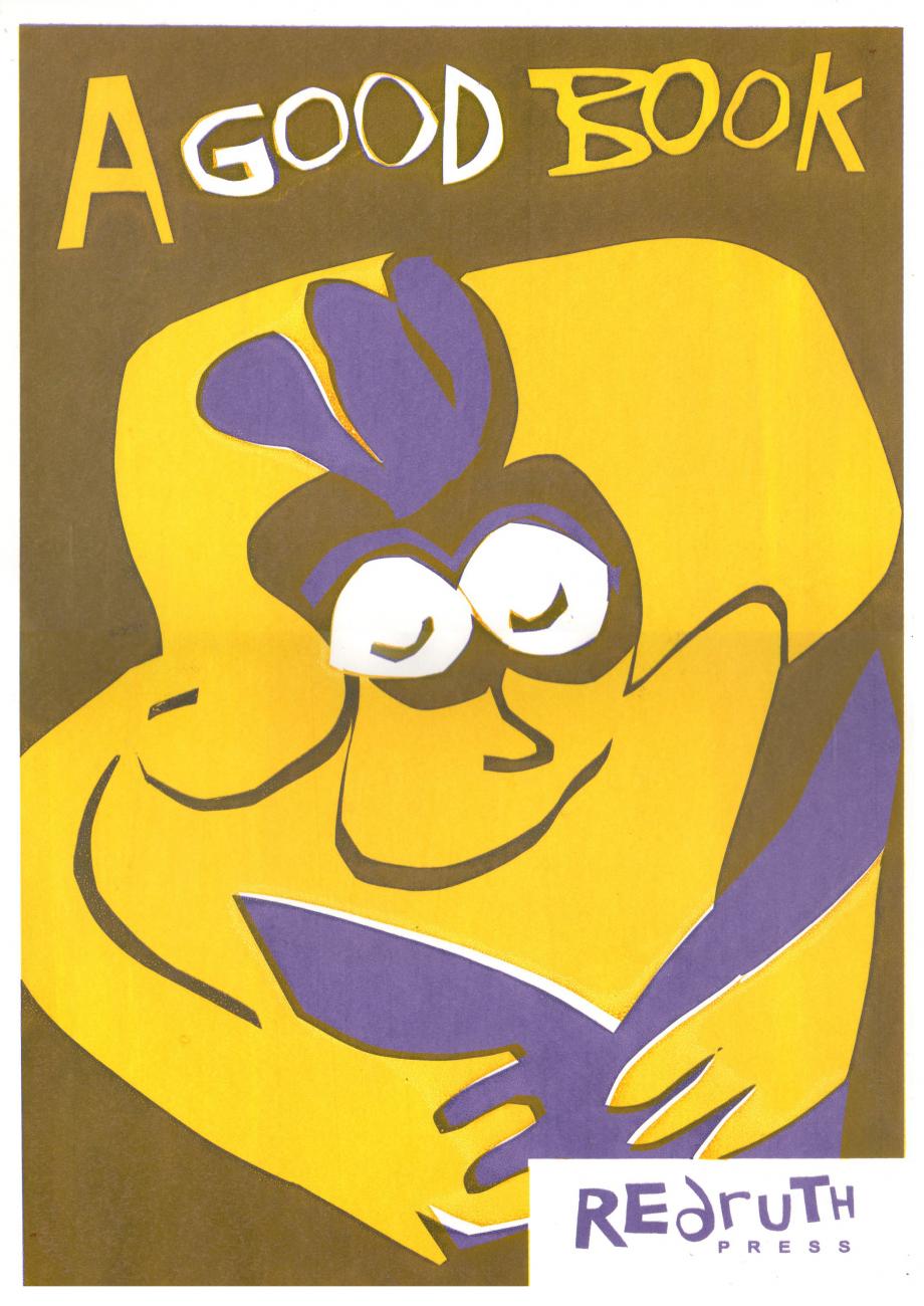 a purple and yellow poster 