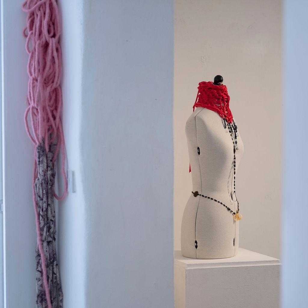 Knitted Together exhibition install 