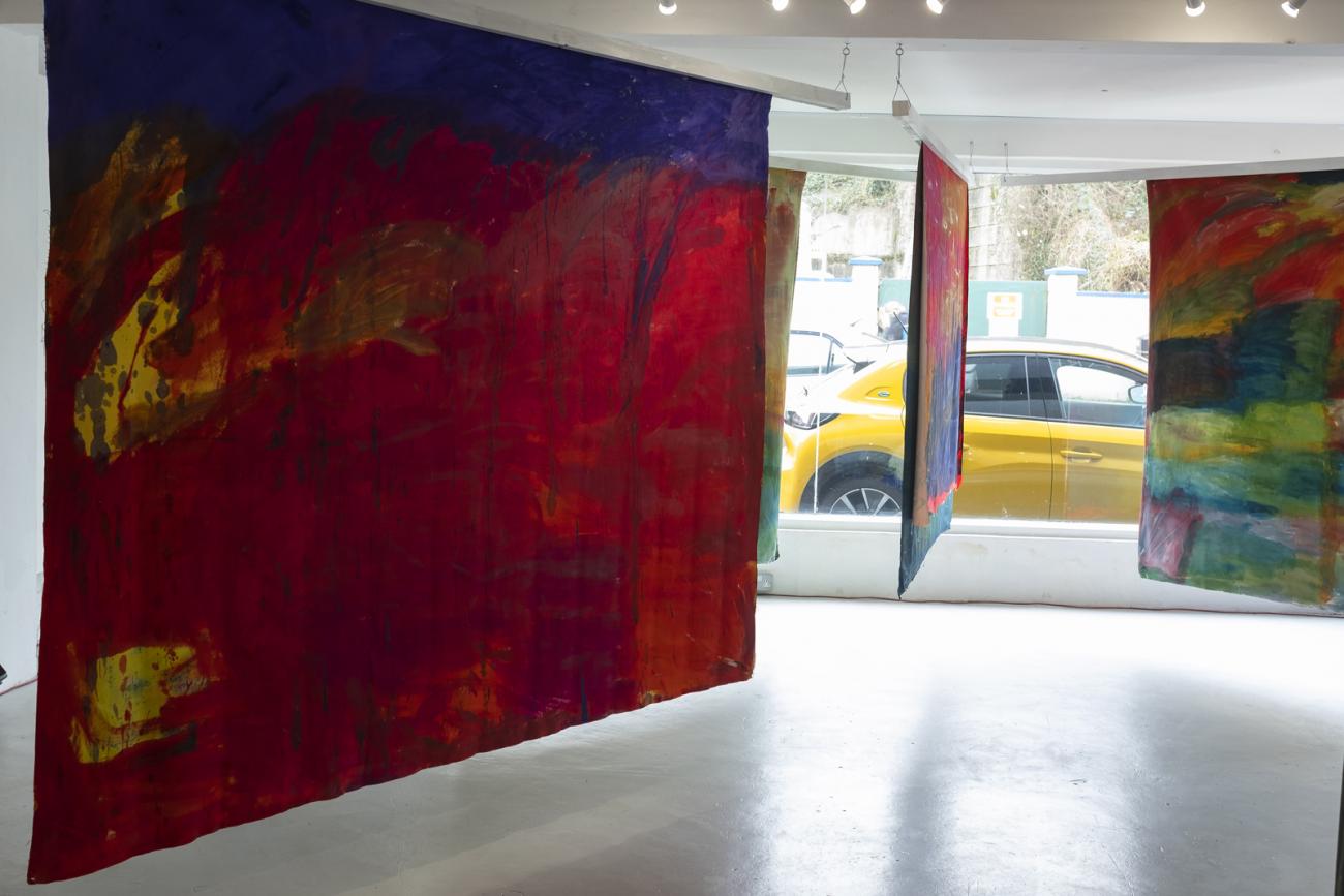 3 colourful abstract paintings